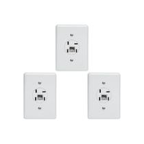 Kit C/3 - Conjunto Tomada Fone Perlex''Branca''Com Placa+...