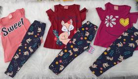 Kit c/ 3 Conjuntos Blusa e Legging Kit c/ 3 Conjuntos Blusa e Legging