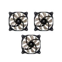 Kit c/ 3 Coolers para Gabinete 120X120 18LED RGB STORM C3Tech F9L150RGB