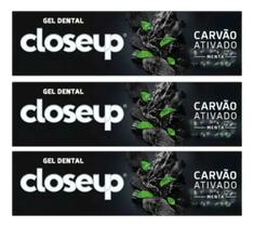 Kit C/3 Creme Dental Close Up Menta C/carvão Ativado 85g Kit C/3 Creme Dental Close Up Menta C/carvão Ativado 85g