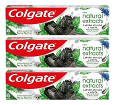 Kit C/3 Creme Dental Colgate Natural Carvão 90g