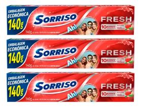 Kit C/3 Creme Dental Sorriso Fresh Menthol Impact 140g Kit C/3 Creme Dental Sorriso Fresh Menthol Impact 140g