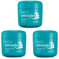 Kit c/ 3 Creme Desodorante Para os Pes Principles Racco 50g