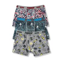 Kit c/ 3 Cueca Infantil Boxer Desenhos Sortidos Faber