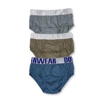 Kit c/ 3 Cueca Slip de Algodão com Elástico Reforçado Doka