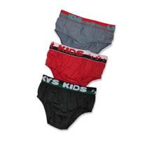 Kit c/ 3 Cueca Slip Infantil de Algodão Lipys Kit c/ 3 Cueca Slip Infantil de Algodão Lipys
