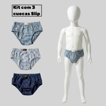 Kit C/ 3 Cueca Slip Masculina De Algodão Estampado Lipys 313