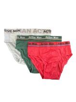 Kit C/ 3 Cuecas Slip De Algodão Suedine - Multicolorido Kit C/ 3 Cuecas Slip De Algodão Suedine - Multicolorido