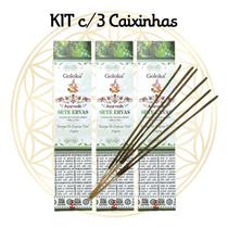 KIT C/3 CX'S Incenso Goloka Indiano Vareta Linha Ayurvedic