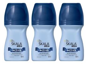 Kit C/3 Desodorante Skala Roll-on For Men Active 60ml