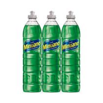 Kit C/3 Detergente Liquido Minuano Limão 500ml Kit C/3 Detergente Liquido Minuano Limão 500ml