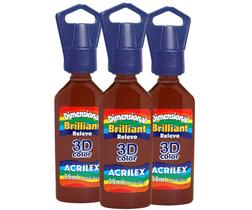 Kit c/3 dimensional 3d brilhante acrilex