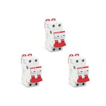 Kit C/3 - Disjuntor Steck Din Bipolar 02A Sdd62C02 Kit C/3 - Disjuntor Steck Din Bipolar 02A Sdd62C02