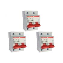 Kit C/3 - Disjuntor Steck ''Din'' Bipolar 80A. C Kit C/3 - Disjuntor Steck ''Din'' Bipolar 80A. C