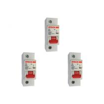 Kit C/3 - Disjuntor Steck ''Din'' Unipolar 80A. C Kit C/3 - Disjuntor Steck ''Din'' Unipolar 80A. C