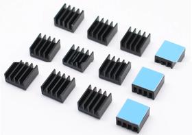 Kit C/3 Dissipador Calor Autoadesivo 8.8mmx8.8mmx5mm - Preto