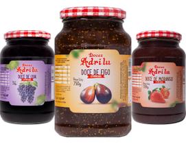 Kit c/ 3 Doce de figo geleia Adrilu 750 g