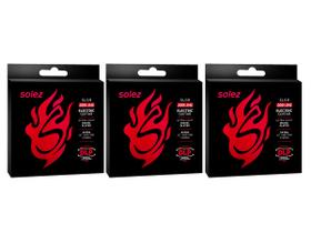Kit c/ 3 Encordoamento SOLEZ Guitarra DLP calibre 0.009 SLG9