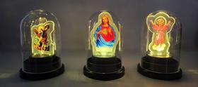 Kit c/3 Enfeites de Mesa Religioso Led com Cupula Imagens Cores:Modelo 2 Kit c/3 Enfeites de Mesa Religioso Led com Cupula Imagens Cores:Modelo 2