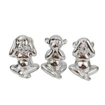 kit c/3 Escultura Macacos Em Cerâmica Olhos Boca Ouvido kit c/3 Escultura Macacos Em Cerâmica Olhos Boca Ouvido