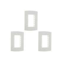 Kit C/3 - Espelho Placa Peesa Alfa P1503 4X2 3Modulo Branco Kit C/3 - Espelho Placa Peesa Alfa P1503 4X2 3Modulo Branco