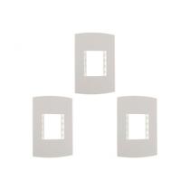 Kit C/3 - Espelho Placa Peesa Alfa P1505 4X2 2Modulo Branco