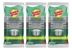 Kit C/3 Esponja Antibac Esferas De Limpeza Scotch Brite Kit C/3 Esponja Antibac Esferas De Limpeza Scotch Brite