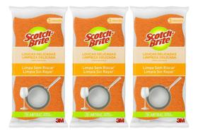 Kit C/3 Esponja Antibac Louças Delicadas Scotch Brite Kit C/3 Esponja Antibac Louças Delicadas Scotch Brite