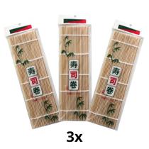 Kit C/ 3 Esteira Sudare Para Sushi Bambu 24cm - Towa