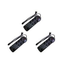 Kit C/3 - Filtro Linha Qualitronix 8 Tomada Bivolt Preto