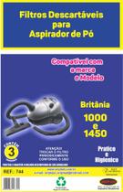 Kit C/3 Filtro Saco Coletor de Pó para Aspirador de Pó Britania ASP1000 e 1450