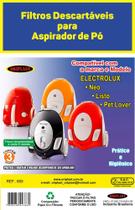 Kit C/3 Filtro Saco Papel Aspirador de Pó Electrolux Neo Listo e Pet Lover