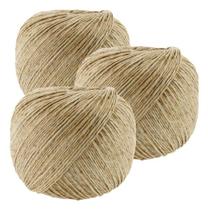 Kit C/3 Fio Cordão Barbante Rami 2mm Rolo 200g Sisal 180 Mts