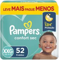 Kit c/ 3 Fralda Pampers Confort Sec XXG 52 Un