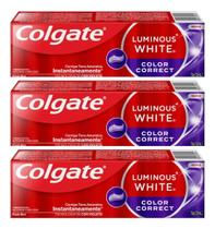 Kit C/3 Gel Dental Colgate Luminous White Color Correct 70g Kit C/3 Gel Dental Colgate Luminous White Color Correct 70g