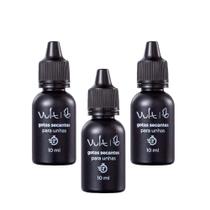 Kit c/3 Gotas Secantes Seca Esmalte 2 Minutos para Unhas 10ml Vult Kit c/3 Gotas Secantes Seca Esmalte 2 Minutos para Unhas 10ml Vult