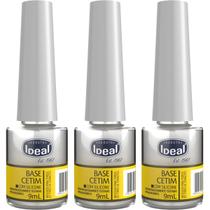 Kit C/3 Ideal Esmalte Base Profissional Cetim C/ Silicone Amarelo Escuro 9ml Kit C/3 Ideal Esmalte Base Profissional Cetim C/ Silicone Amarelo Escuro 9ml