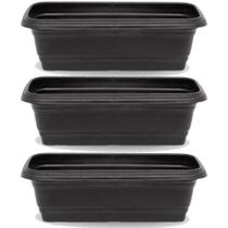 Kit c/ 3 Jardineira Retangular Vaso Horta Plantera 45cm - Rischioto