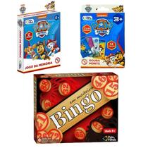 Kit C/ 3 Jogos Bingo + Rouba Monte + Memória Patrulha Canina Kit C/ 3 Jogos Bingo + Rouba Monte + Memória Patrulha Canina