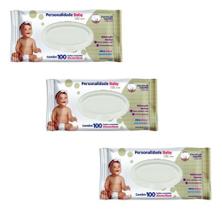 Kit C/3 Lenços Umedecidos Personalidade Baby 100 Un Cada Kit C/3 Lenços Umedecidos Personalidade Baby 100 Un Cada