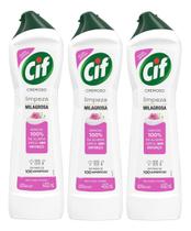 Kit C/3 Limpador Cremoso Cif Limpeza Milagrosa Floral 450ml