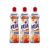 Kit C/3 Limpador Veja Multiuso Power Fusion Laranja 500ml