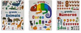 Kit C/ 3 Livros Cartonados - Meu Grande Livro de Número, Cores e Animais