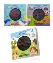 Kit C/3 Livros Holograficos - Capa Dura - Fazenda, Animais de estimação e Animais Marinhos - culturama