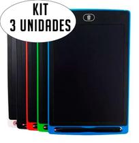 Kit C/ 3 Lousa Mágica Tablet Infantil De Escrever E Desenhar