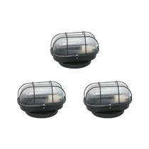 Kit C/3 - Luminaria Tartaruga Ferro/Vidro Pr Jr Ilum Kit C/3 - Luminaria Tartaruga Ferro/Vidro Pr Jr Ilum