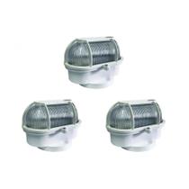 Kit C/3 - Luminaria Tartaruga Pvc Shintech Branca Com Vid... Kit C/3 - Luminaria Tartaruga Pvc Shintech Branca Com Vid...