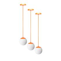 Kit c/3 lustre pendente globo jabuticaba stuttgart cobre