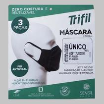 Kit c/3 Máscara Trifil Proteção Antiviral Lavável