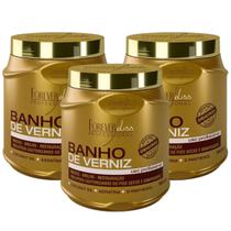 Kit C/3 Máscaras Banho De Verniz 1kg Forever Liss Original!